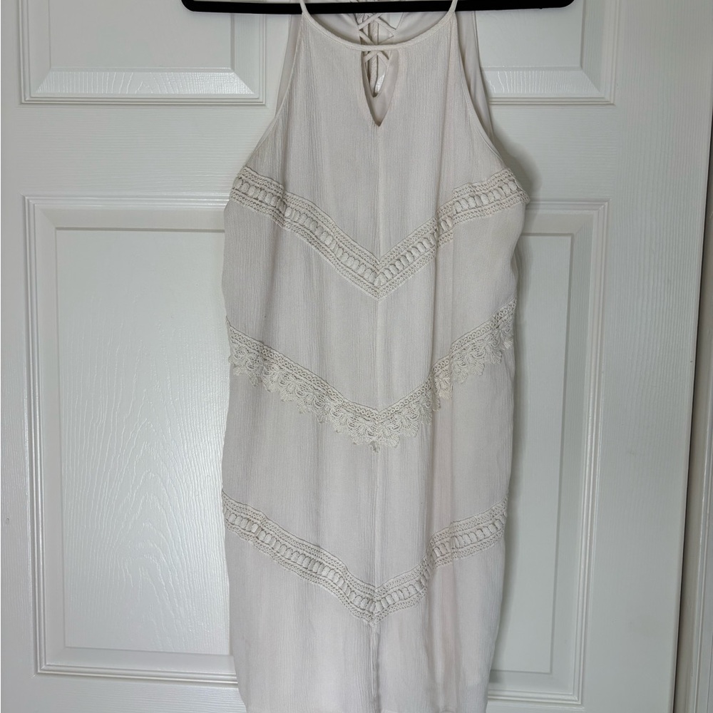 Mossimo Supply Co. Cream Halter Dress